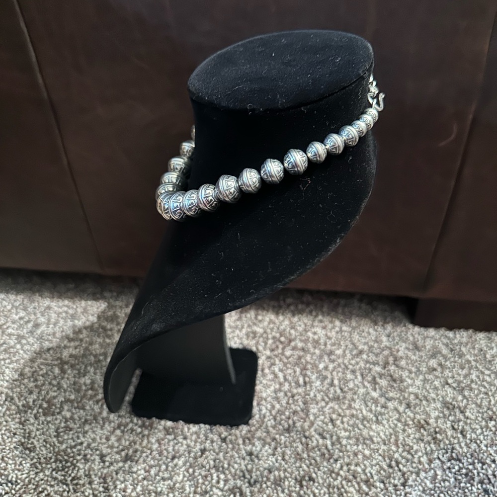 Hand Crafted Sterling Silver Beaded Necklace - Picture 2 of 4